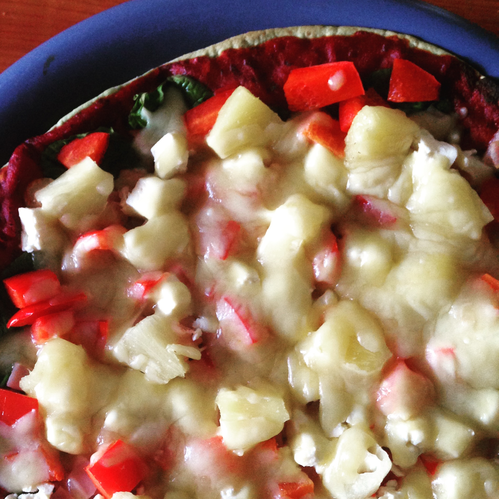 Hawaiian Supreme Pizza with Feta on a Wrap